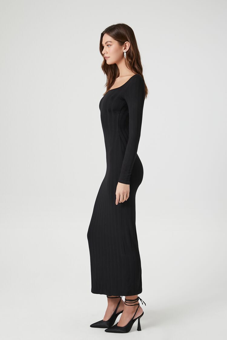 black maxi dress with sleeves